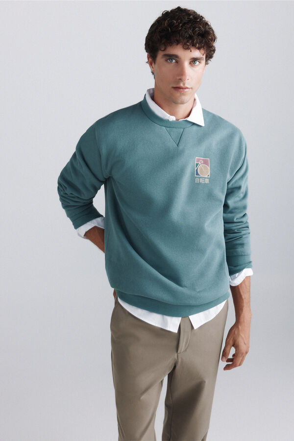 Springfield Crew neck cycling sweatshirt green