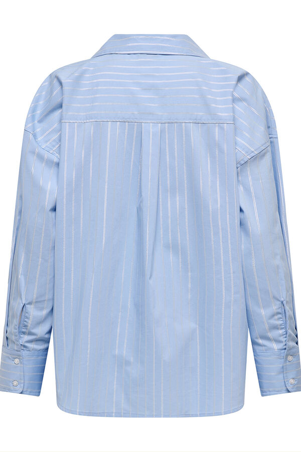 JDY long sleeve lurex shirt blue