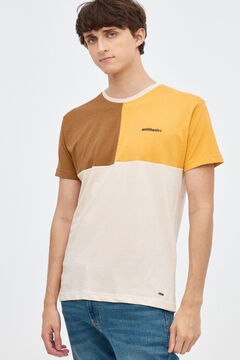 Springfield Camiseta Textura Color Block marrón