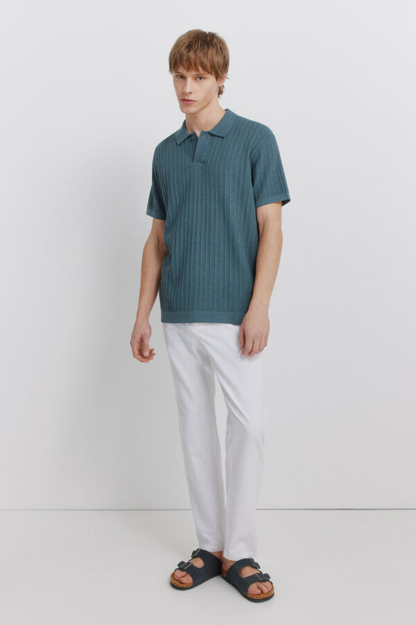Springfield Basic structured polo shirt blue
