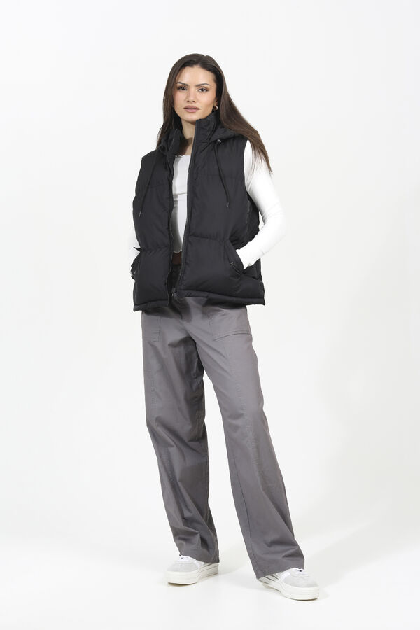 Brave Soul Colete acolchoado com capuz preto