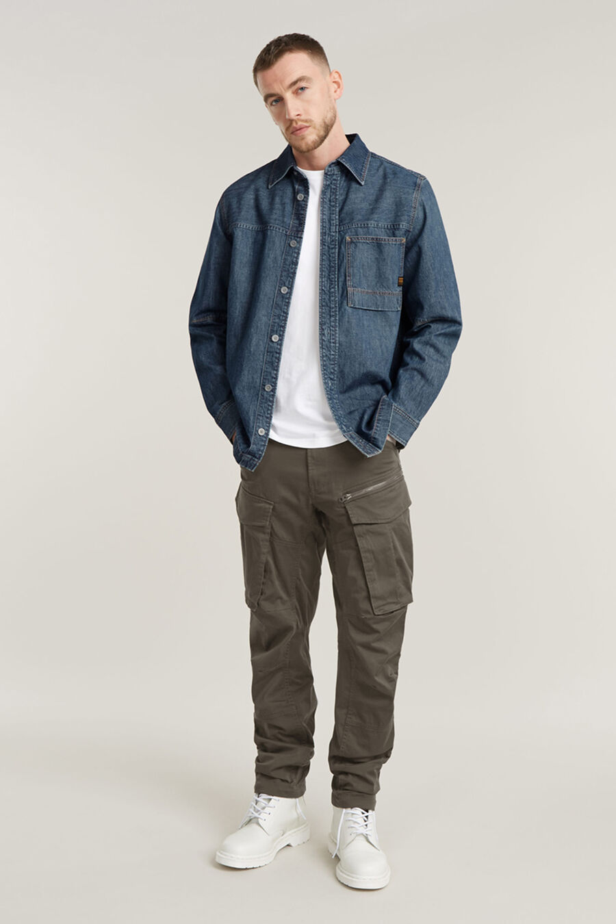 Pantalones cargo Rovic Zip 3D. Corte Regular Tapered