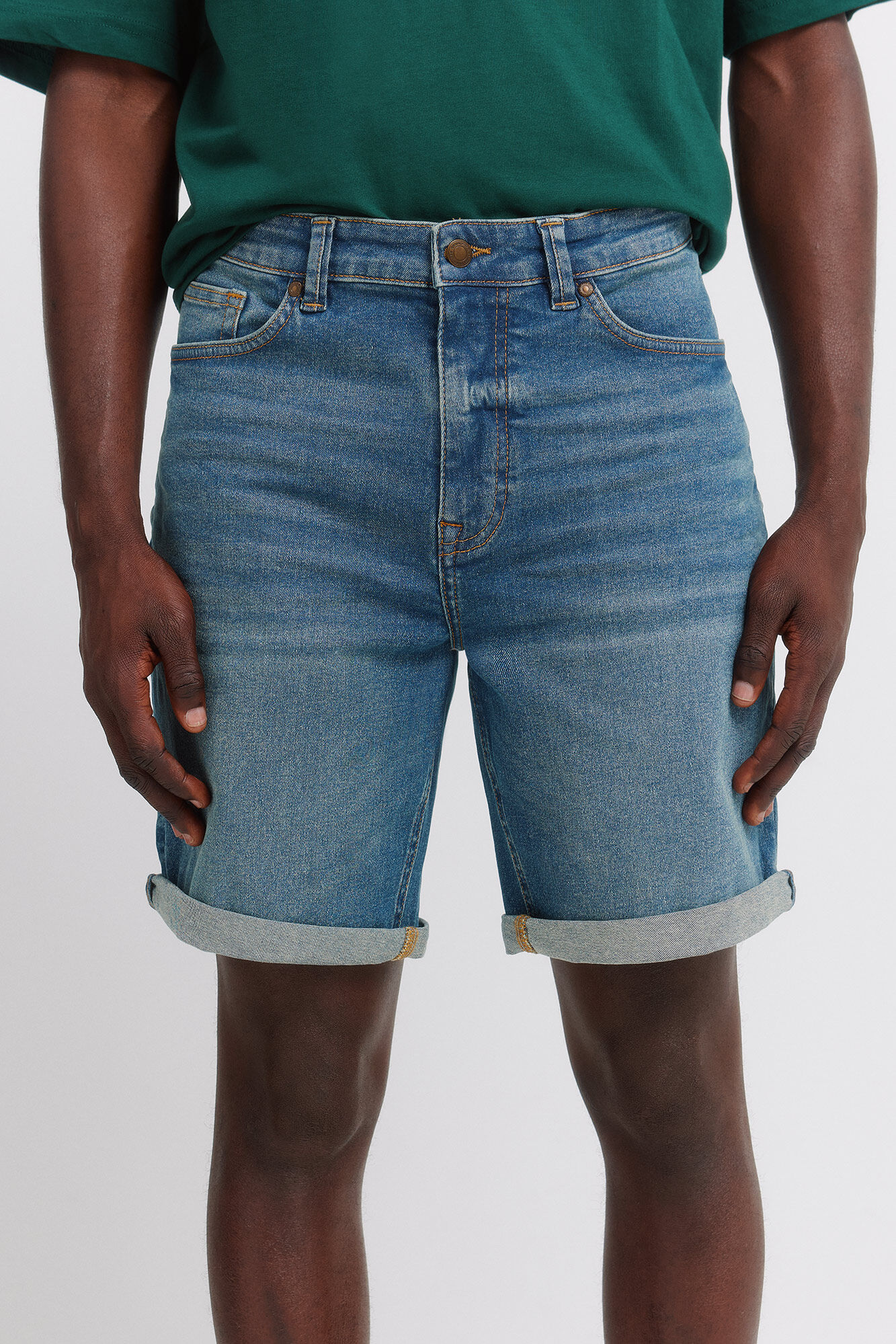 Springfield Denim lightweight slim fit Bermuda shorts