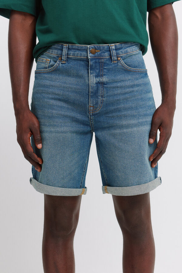Springfield Denim lightweight slim fit Bermuda shorts blue