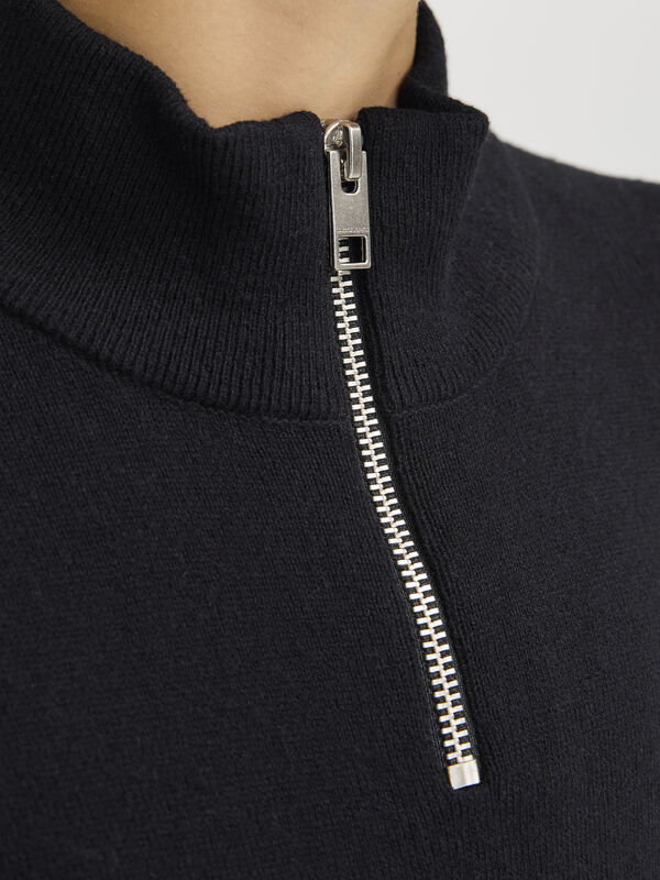 Jack & Jones Junior Sweater with zip fastening neck Crna