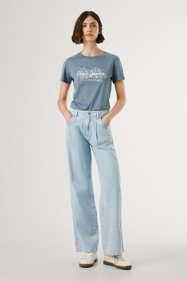 Pepe Jeans Camiseta com estampa floral e logotipo azul