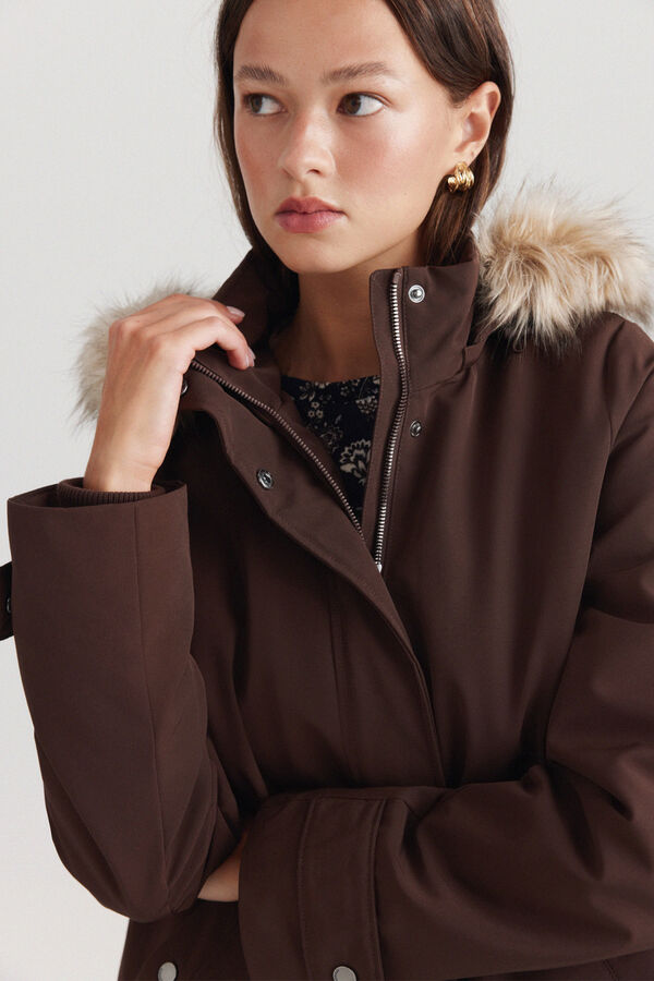 Springfield Faux fur hood parka brown