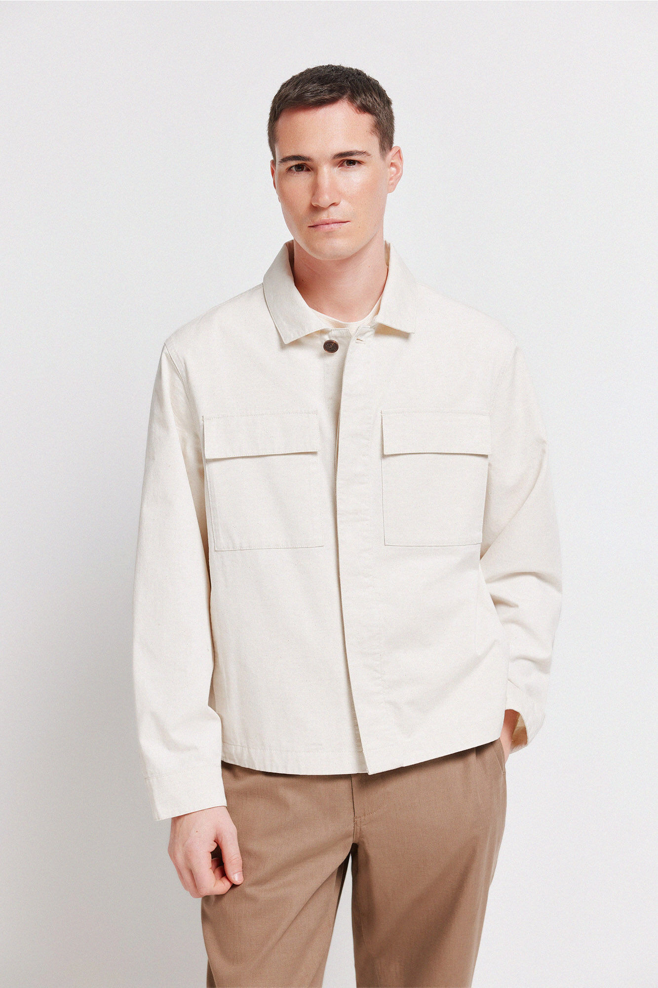 Springfield Sobrecamisa lino algod&oacute;n overshirt fit