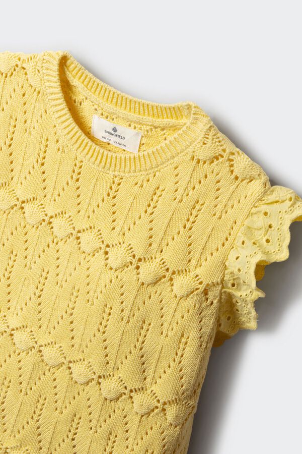 Springfield Kids Pleteni top sa karnerima za devojčice Žuta