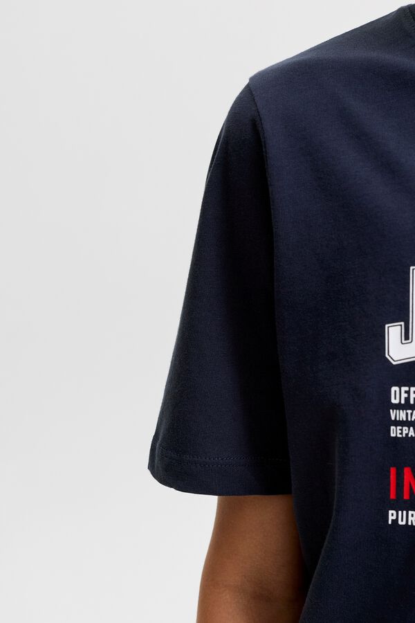 Jack & Jones Junior T-shirt regular estampada azul