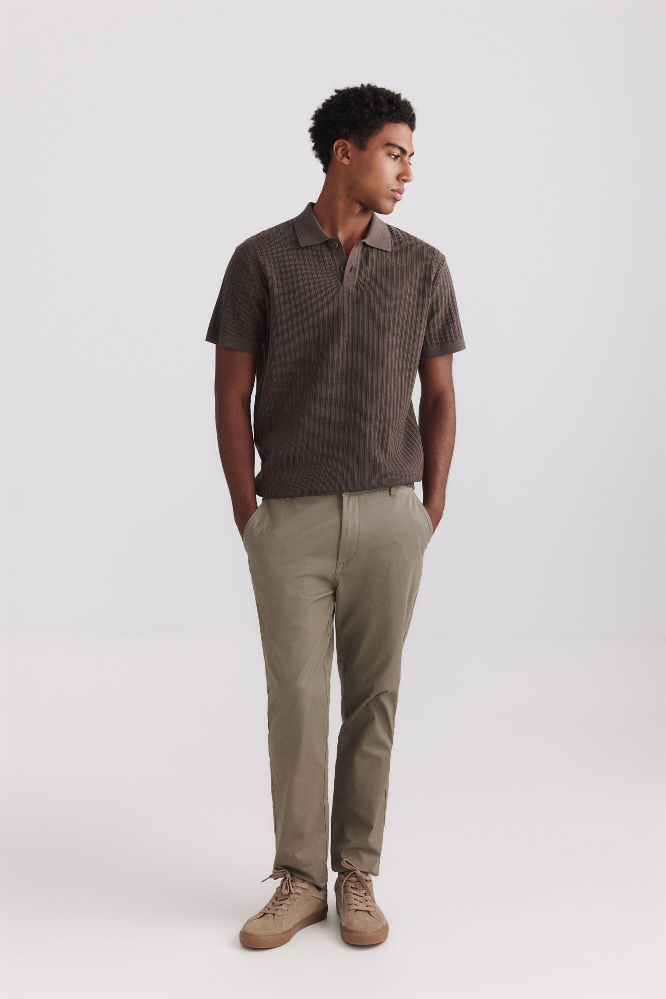 Springfield Chino pantalone sa mikro printom slim fit