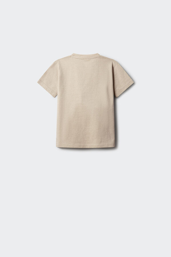 Springfield Kids Dečija mikroprugasta majica kratkih rukava Bež