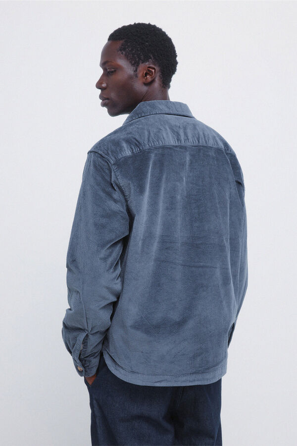 Springfield Surchemise en velours côtelé côtelé bleu