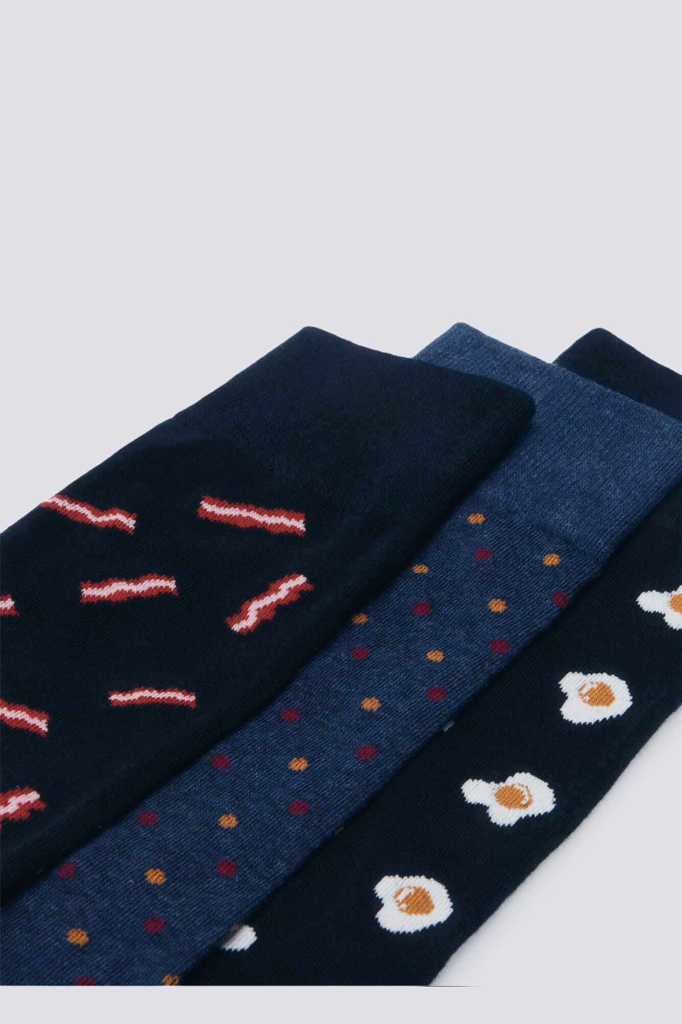 Springfield Pack 3 calcetines huevos, puntos y bacon