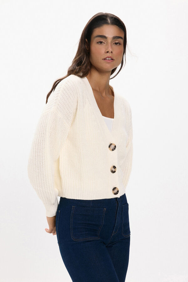 JDY Cardigan button fastening white