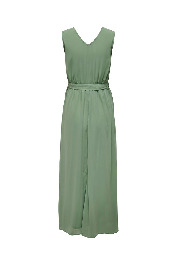 Springfield Langes Kleid mit V-Ausschnitt grün