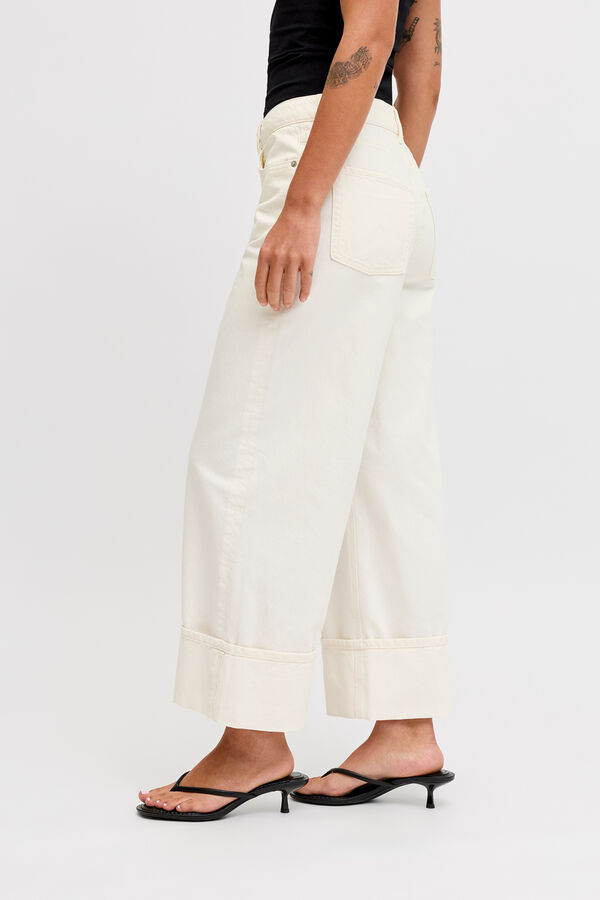 Jack & Jones Jeans wide tiro alto blanco