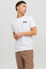 Jack & Jones Camiseta regular fit logo peque&ntilde;o blanco