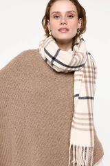 Pieces Bufanda fina de cuadros blanco