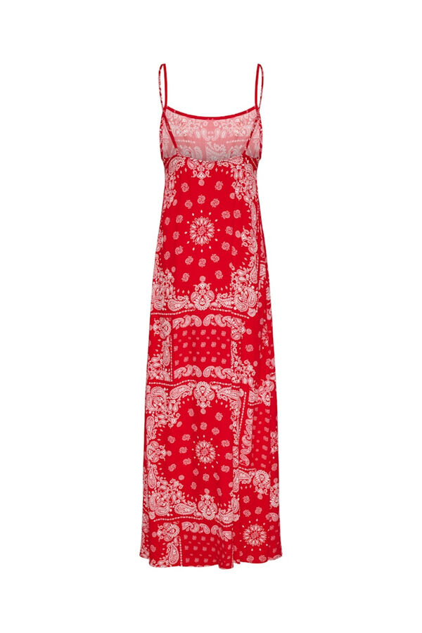 Only Vestido comprido em viscose vermelho