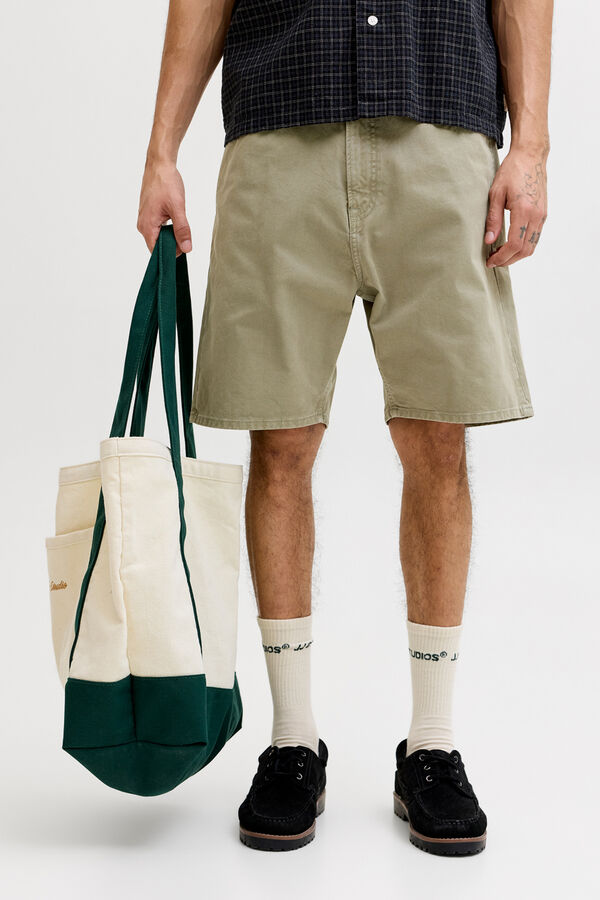 Jack & Jones Loose cotton Bermuda shorts nude