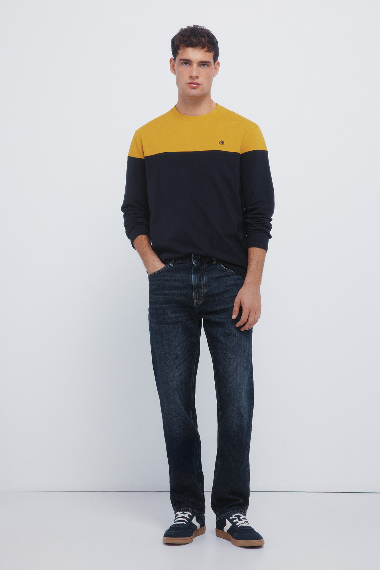 Springfield Long sleeve piqu&eacute; cut-out T-shirt