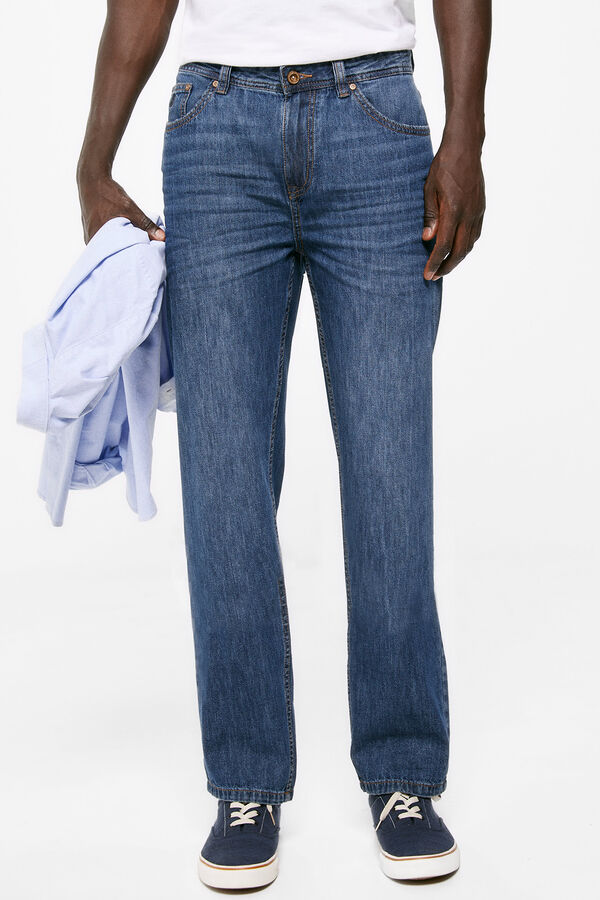 Springfield Jeans in Regular Fit, sehr leicht mitteldunkel ausgewaschen azulado