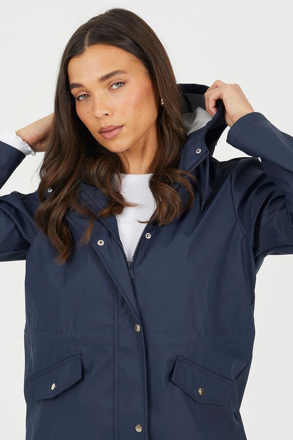 Brave Soul Hooded raincoat blue