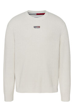 Springfield Round neck knit jumper with logo embroidery. grey