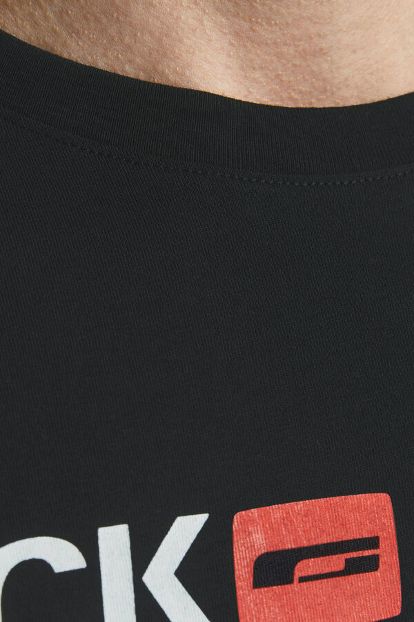 Springfield Kurzarm-Shirt Logo fekete