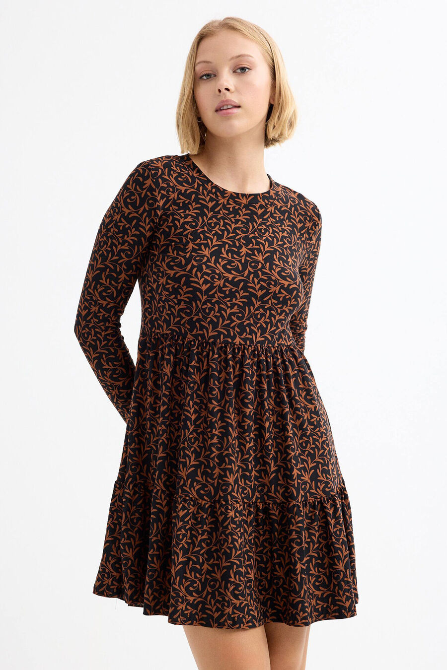 Vestido Mini Manga Larga