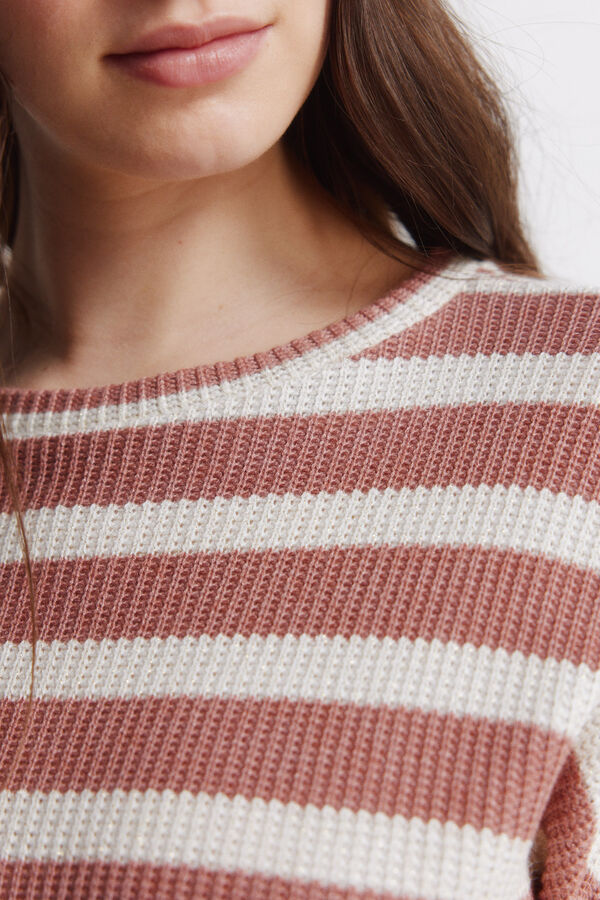 Springfield Striped thin long sleeve jumper pink