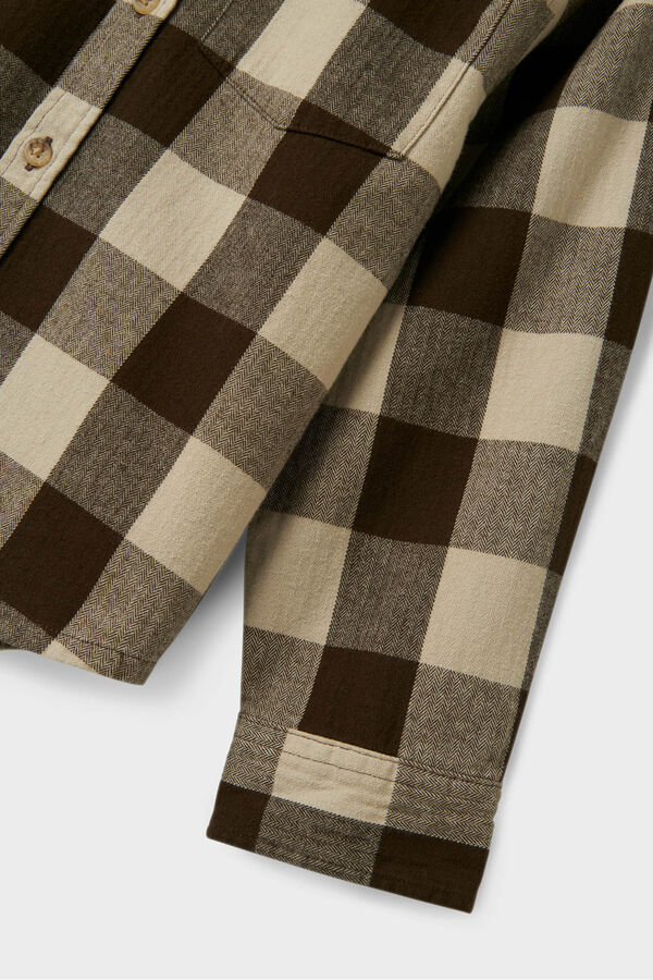 Name It Sobrecamisa com capuz para menino castanho