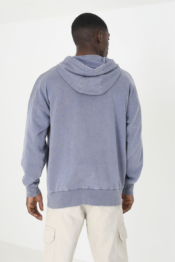 Springfield Sweatshirt oversize com capuz azul aço