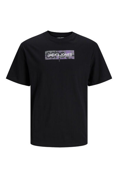 Springfield T-shirt de algodão manga curta com detalhe estampado PLUS preto