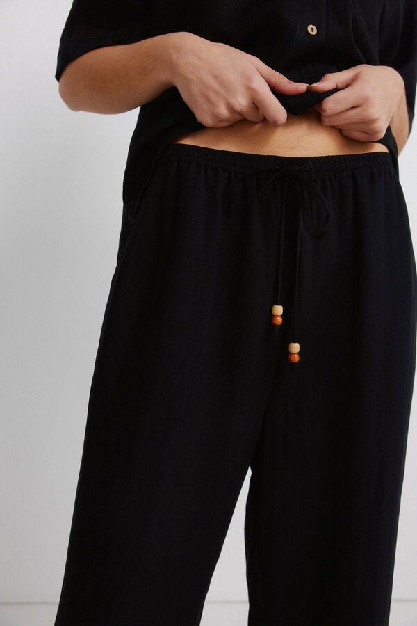 Springfield Lace drawstring trousers black