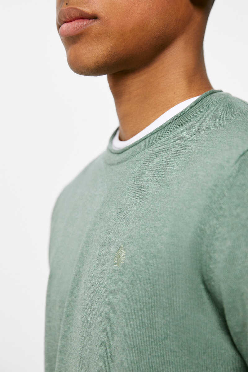 Springfield Essential jumper with elbow patches green