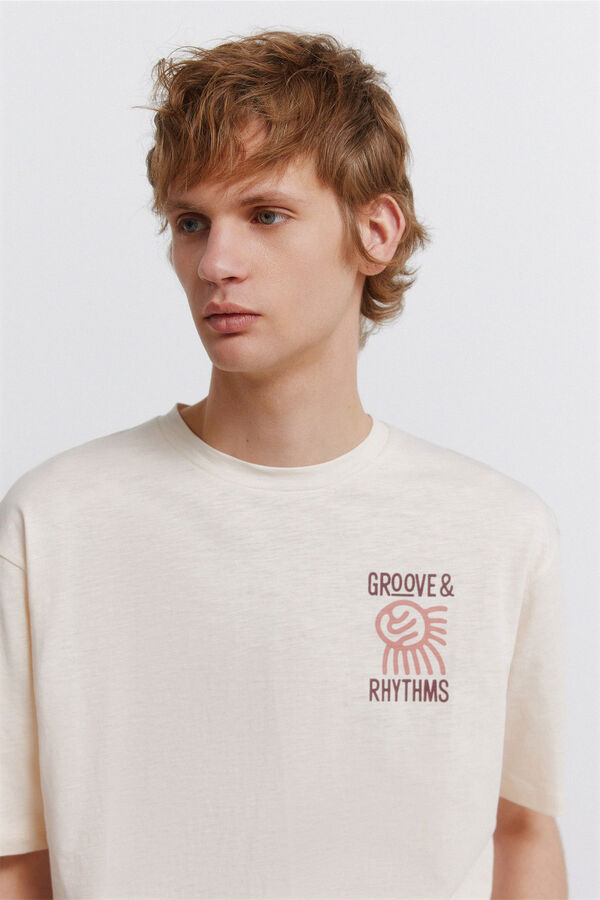 Springfield Groove slub T-shirt white