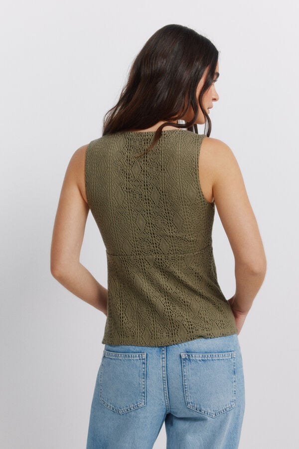 Springfield Embroidered bow vest top printed