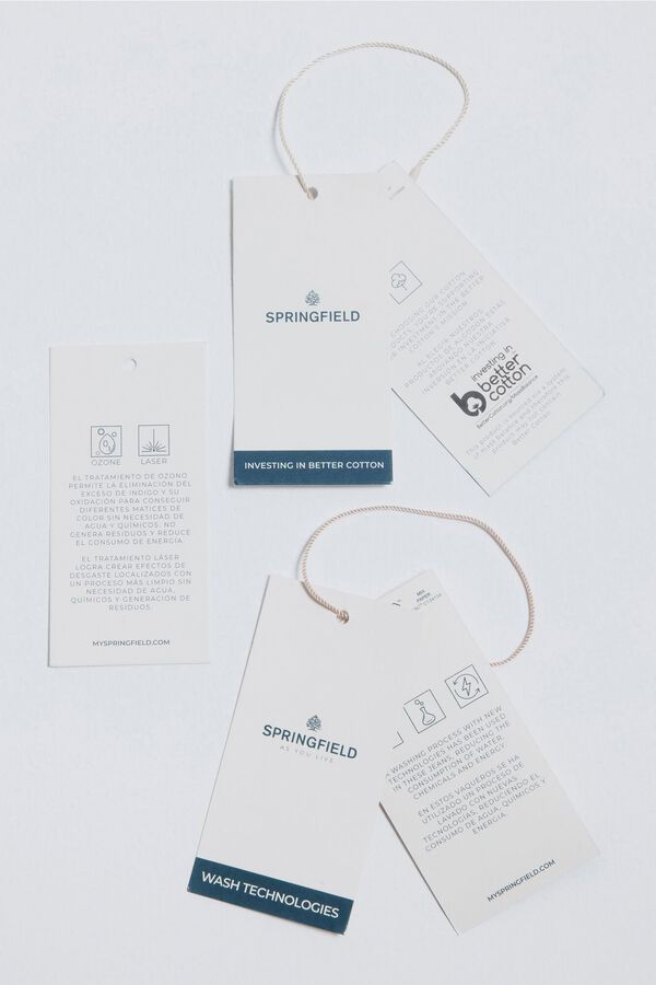 Springfield Tamne farmerke standardnog farmerke sa izlizanim ivicama Tirkizna