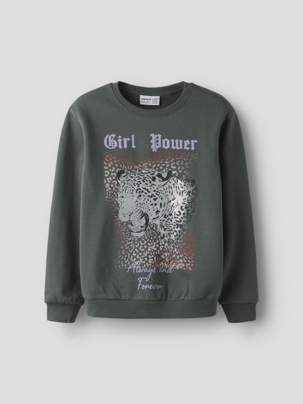 Name It Sudadera leopardo gris