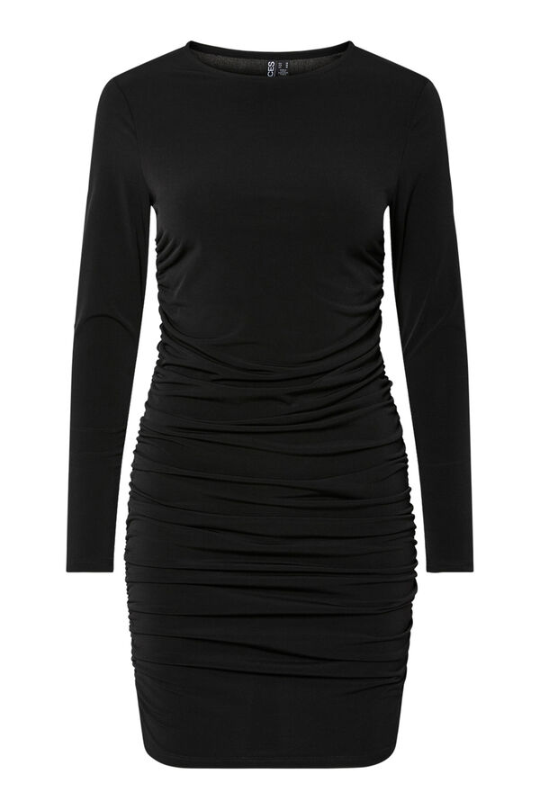 Pieces Short draped dress Crna
