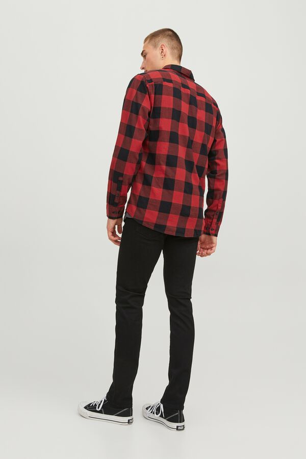 Jack & Jones Camisa slim aos quadrados vermelho