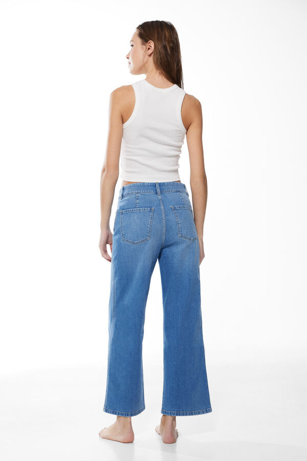 Springfield Jeans culotte bleu acier