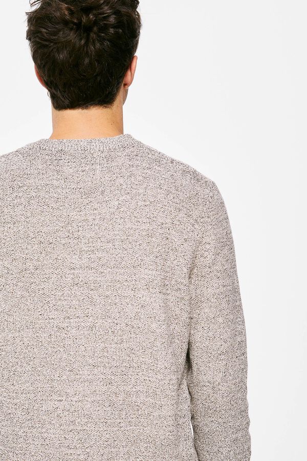 Springfield Strukturirani prošarani pulover smeđa