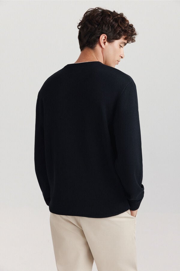 Springfield Pull uni double effet bleu