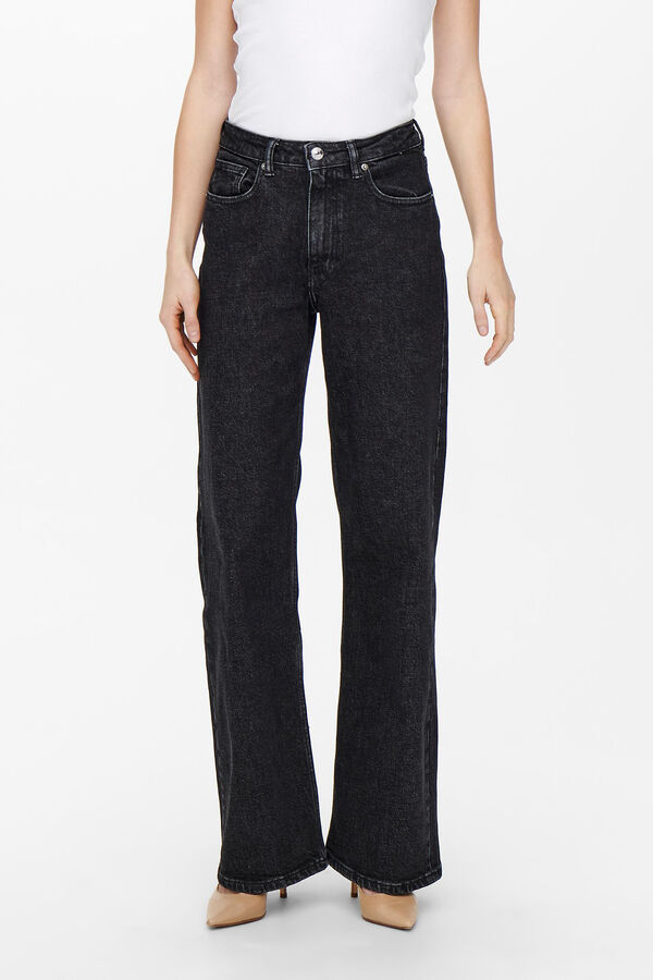 Only Weite Jeans Schwarz