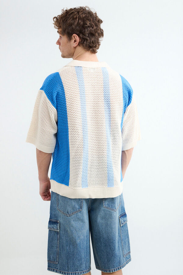 Balmohk Polo de crochet de manga curta azul