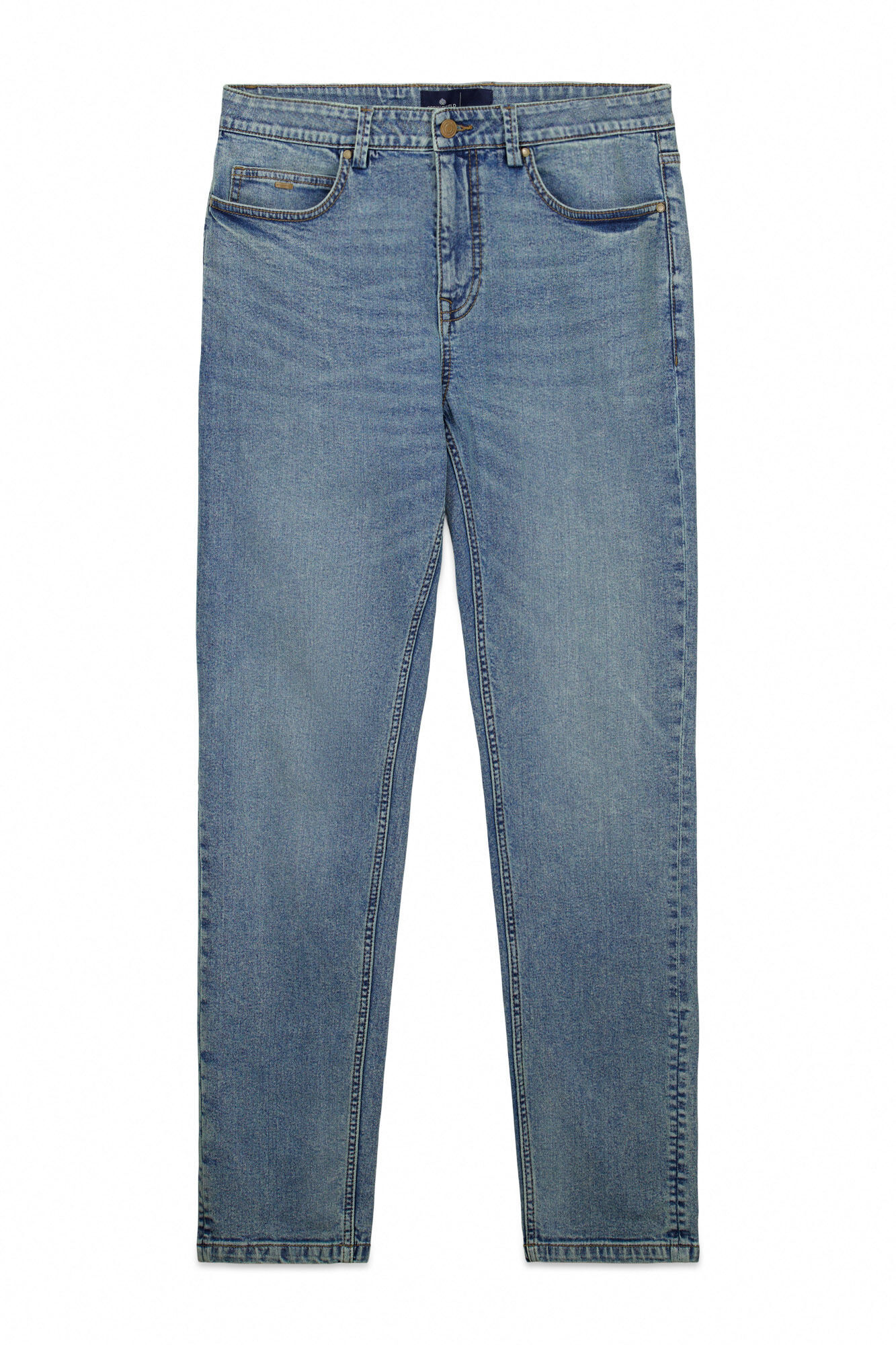 Springfield medium wash overdyed skinny fit jeans