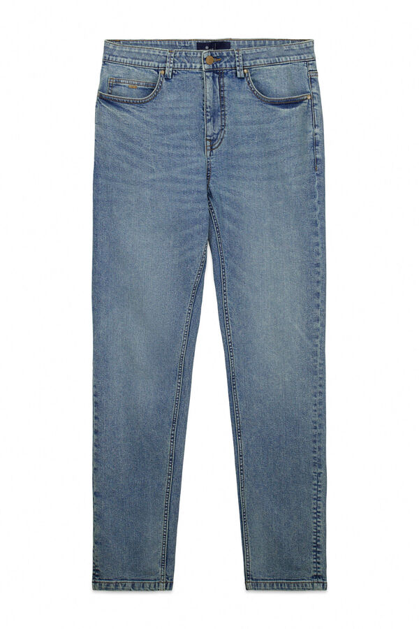 Springfield medium wash overdyed skinny fit jeans blue